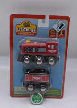 Wow Toyz 0475 Li'l Chugs Wooden Trains Red Train Set #15 & #8 (Set Of 2)
