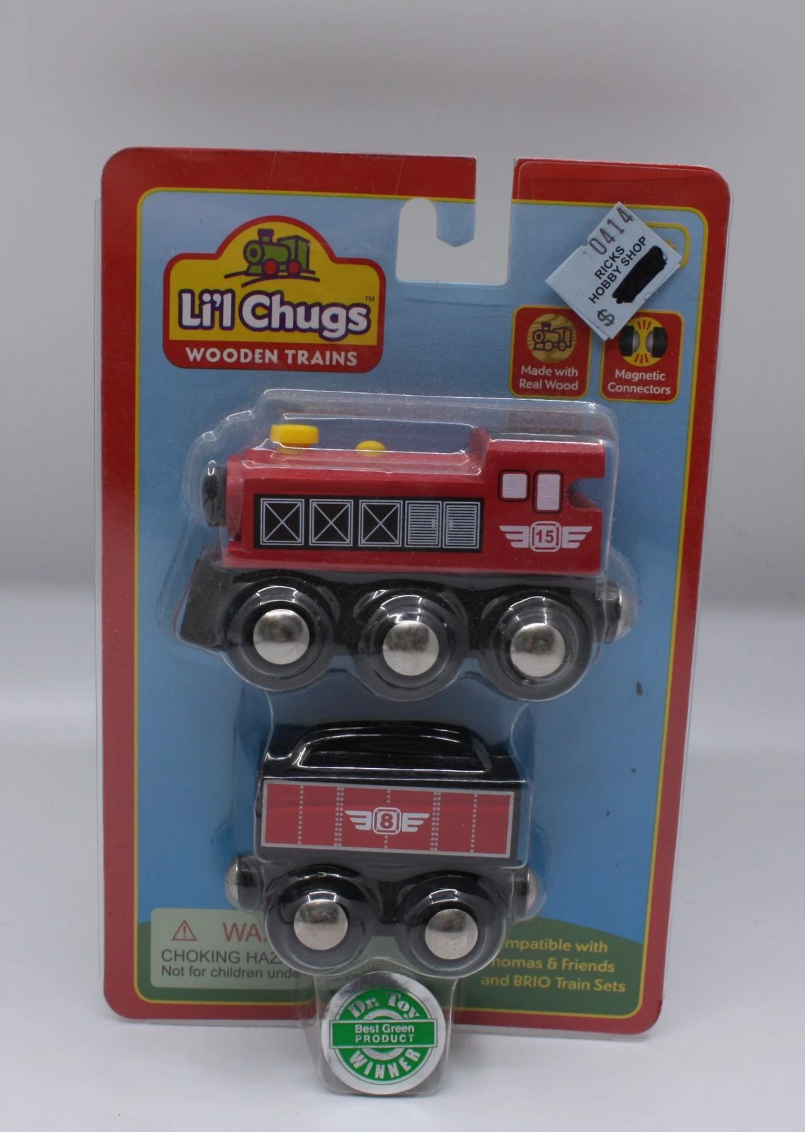 Wow Toyz 0475 Li'l Chugs Wooden Trains Red Train Set #15 & #8 (Set Of 2) 1 Wow Toyz 0475 Li'l Chugs Wooden Trains Red Train Set #15 & #8 (Set Of 2)