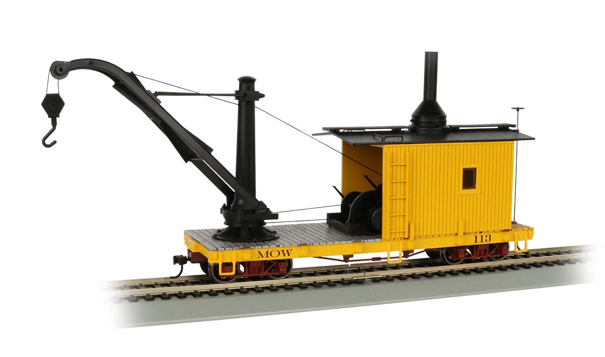 Bachmann 26902 On30 MOW Yellow Derrick Car 1 Bachmann 26902 On30 MOW Yellow Derrick Car