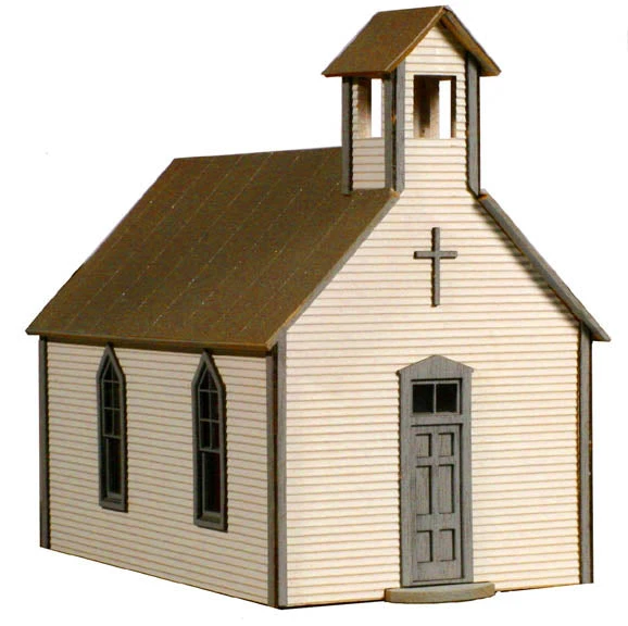 American Model Builders 791 Laser Art Crossroads Church Xpress HO Scale Kit 1 American Model Builders 791 Laser Art Crossroads Church Xpress HO Scale Kit