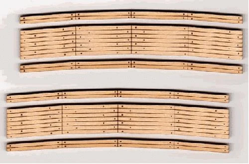 Blair Line 030 N 2-Lane 28"-32" Curved Laser-Cut Wood Grade Crossing (Set Of 2) 1 Blair Line 030 N 2-Lane 28"-32" Curved Laser-Cut Wood Grade Crossing (Set Of 2)
