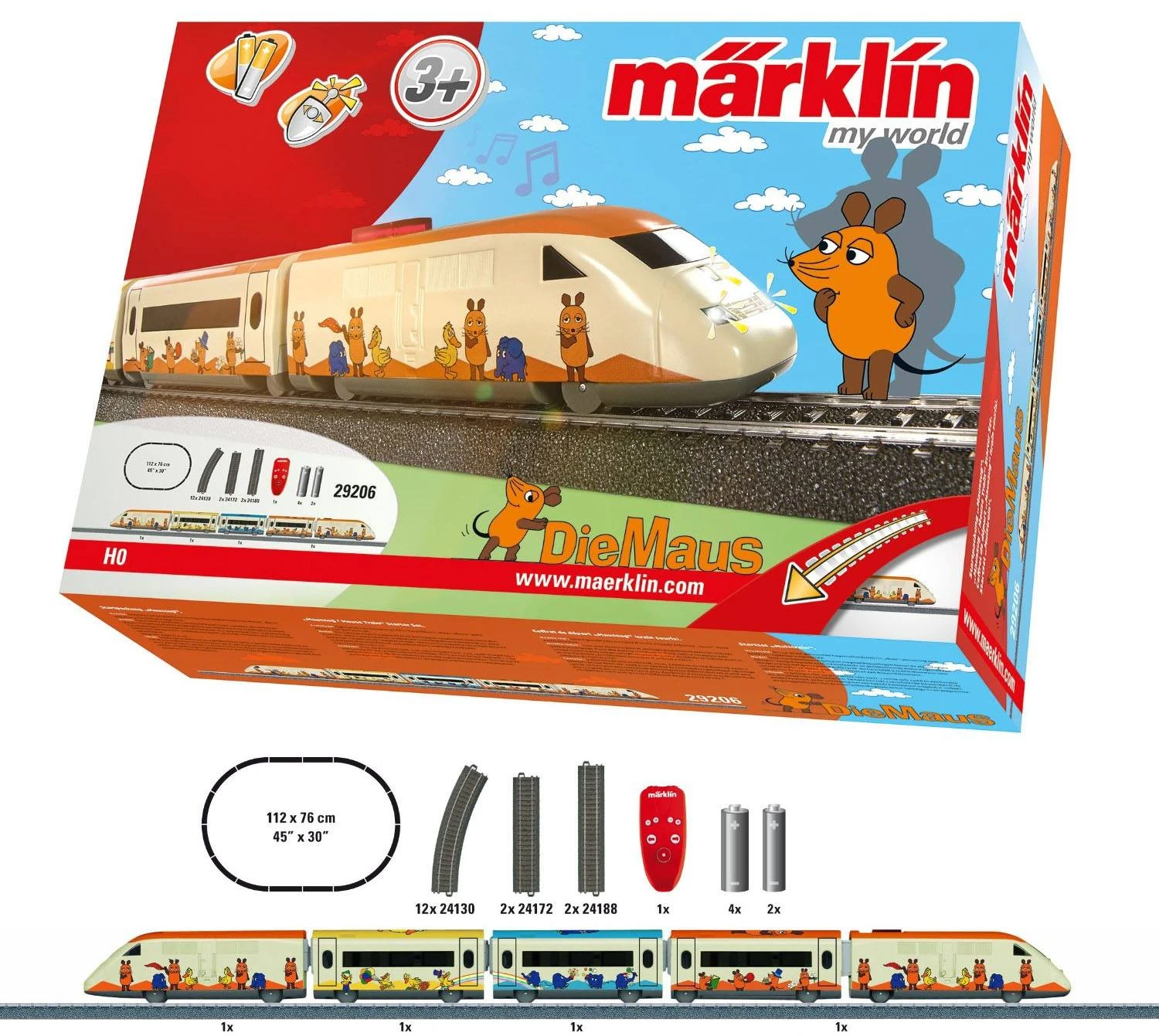 Marklin 29206 My WorldMouse Train Battery HO Gauge Electric Starter Train Set 2 Marklin 29206 My WorldMouse Train Battery HO Gauge Electric Starter Train Set - Image 2
