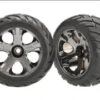 Traxxas 3777A Front All-Star Wheel Black Chrome, Anaconda Tire(2): Nitro