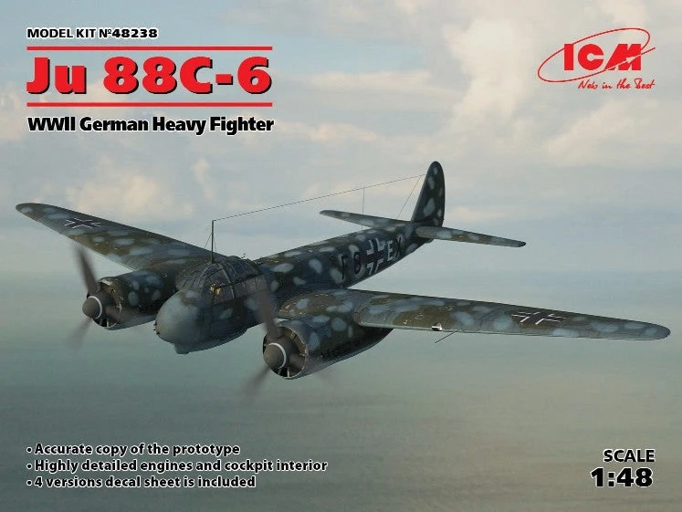 ICM 48238 1:48 WWII German Ju88C6 Heavy Fighter 1 ICM 48238 1:48 WWII German Ju88C6 Heavy Fighter