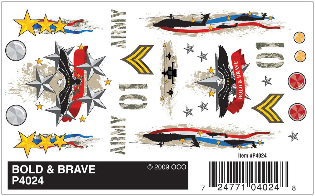 Pinecar 4024 Dry Transfer Decals, Bold & Brave 1 Pinecar 4024 Dry Transfer Decals, Bold & Brave