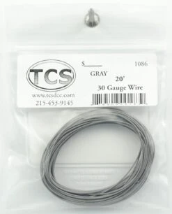 Train Control Systems 1086 20' Of 30 Gauge Wire, Gray