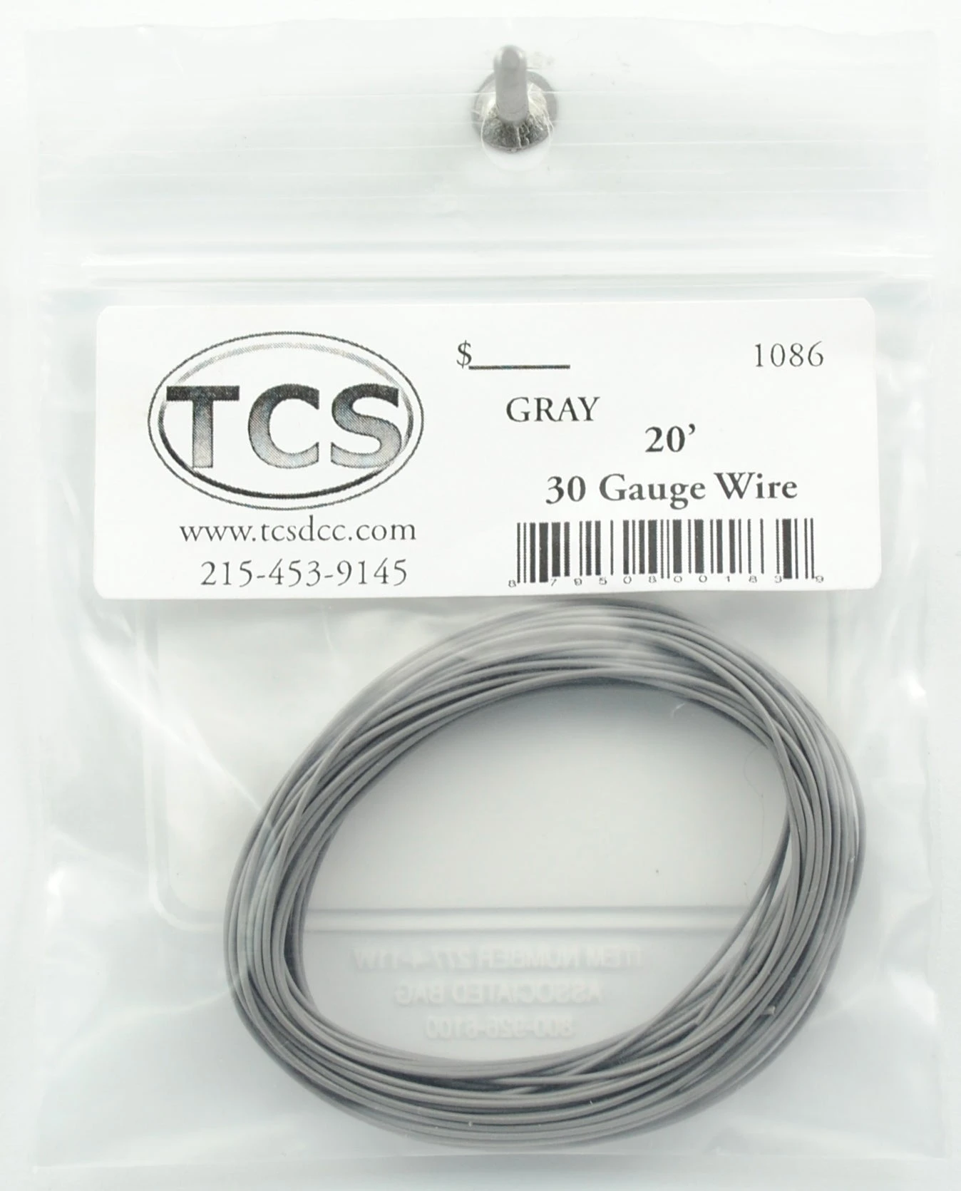 Train Control Systems 1086 20' Of 30 Gauge Wire, Gray 1 Train Control Systems 1086 20' Of 30 Gauge Wire, Gray