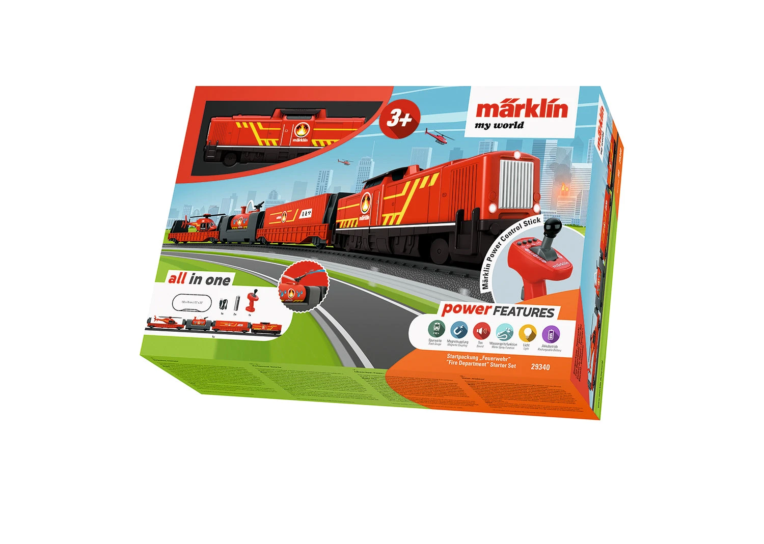 Marklin 29340 My World Fire Department HO Gauge Diesel Starter Train Set 1 Marklin 29340 My World Fire Department HO Gauge Diesel Starter Train Set