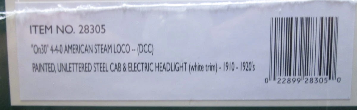 Bachmann 28305 On30 Painted & Unlettered 4-4-0 American Steel Cab W/DCC Loco 3 Bachmann 28305 On30 Painted & Unlettered 4-4-0 American Steel Cab W/DCC Loco - Image 3