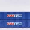 JTC Model Trains 405306 N CMA CGM 40' Standard Corrugated Container (Pack Of 2)