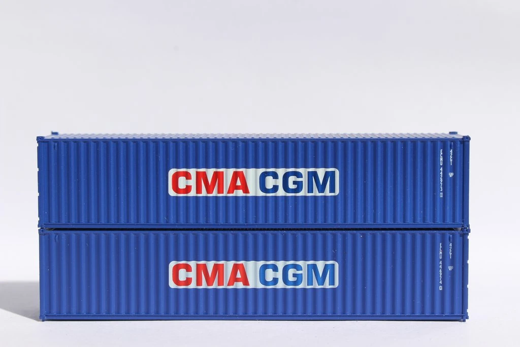 JTC Model Trains 405306 N CMA CGM 40' Standard Corrugated Container (Pack Of 2) 1 JTC Model Trains 405306 N CMA CGM 40' Standard Corrugated Container (Pack Of 2)