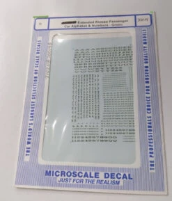 Microscale 70019 N Green Extended Roman Pass Car Alphabet & Numbers Decal Sheet
