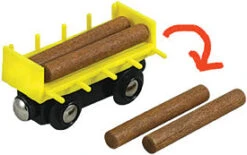 Wow Toyz 0478 Li'l Chugs Wooden Trains Yellow Log Holder