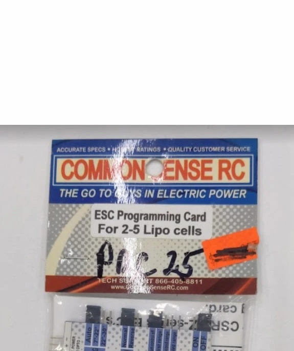 Common Sense RC PRC25 ESC Programming Card For 2-5 Lipo Cells 1 Common Sense RC PRC25 ESC Programming Card For 2-5 Lipo Cells