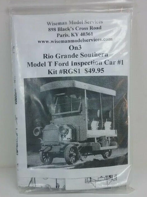Wiseman Model Services RGS1 On3 Rio Grande Southern Model T Ford Inspection Car 1 Wiseman Model Services RGS1 On3 Rio Grande Southern Model T Ford Inspection Car