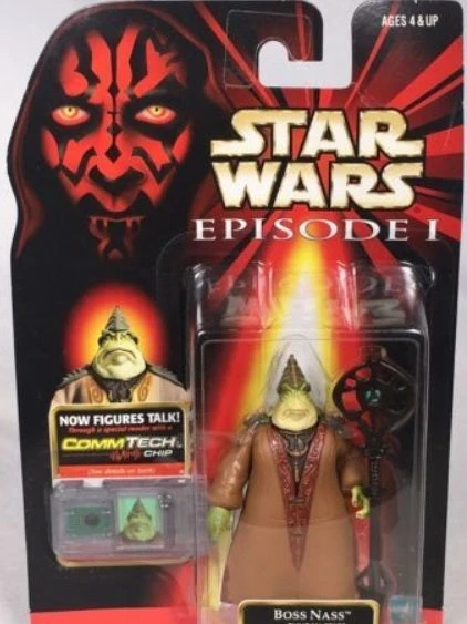 Hasbro Boss Nass W/ Gungan Staff CommTech Chip Star Wars Episode I Talk Figures 1 Hasbro Boss Nass W/ Gungan Staff CommTech Chip Star Wars Episode I Talk Figures