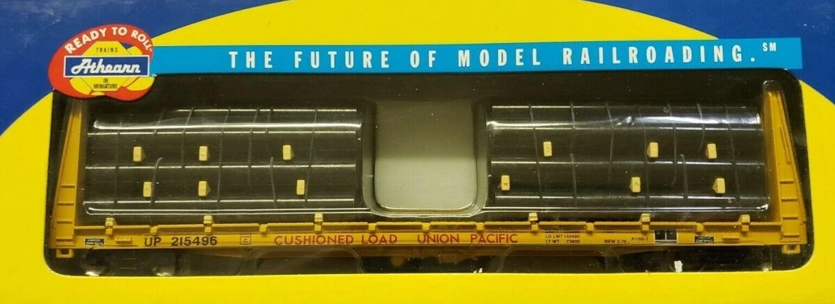 Athearn 92729 HO Union Pacific 60' Flat Car W/Pipe Load # 215496 1 Athearn 92729 HO Union Pacific 60' Flat Car W/Pipe Load # 215496