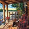 Paintworks Paint By Number 91674 Log Cabin Porch PBN 14 X 20