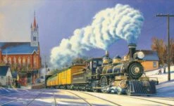 Train Enthusiast Vendors 69942 Winter Arrival 1000 Piece Puzzle
