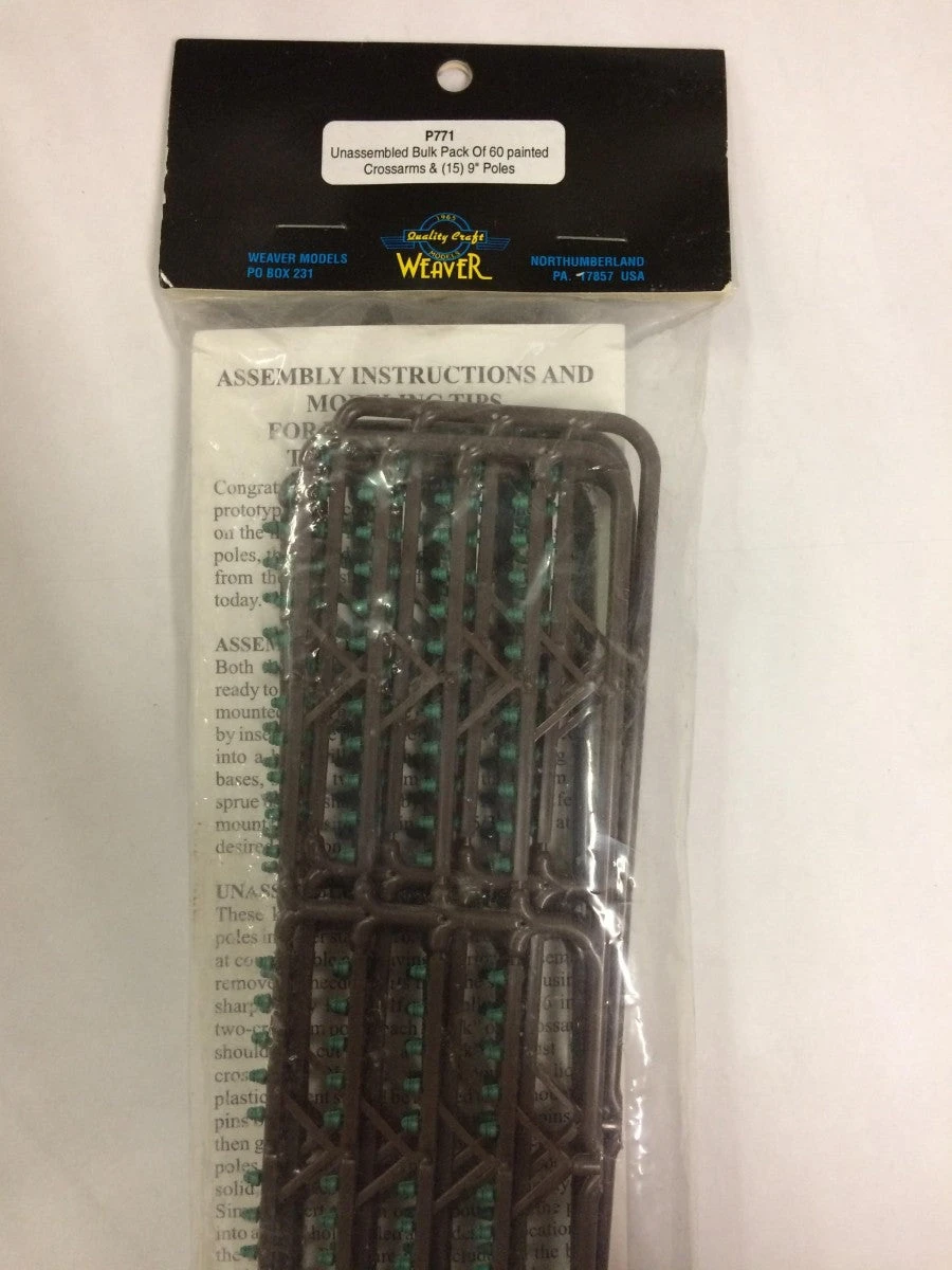 Weaver P771 Unassembled Bulk Pack Of 60 Painted Crossarms & 9" Poles 1 Weaver P771 Unassembled Bulk Pack Of 60 Painted Crossarms & 9" Poles